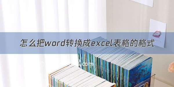 怎么把word转换成excel表格的格式