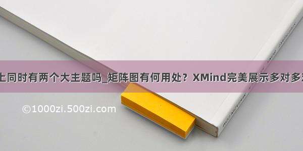 可以在xmind上同时有两个大主题吗_矩阵图有何用处？XMind完美展示多对多对象间的关系...