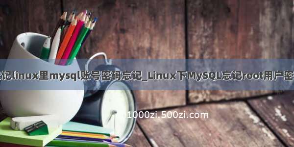 忘记linux里mysql账号密码忘记_Linux下MySQL忘记root用户密码