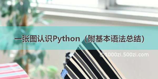 一张图认识Python（附基本语法总结）