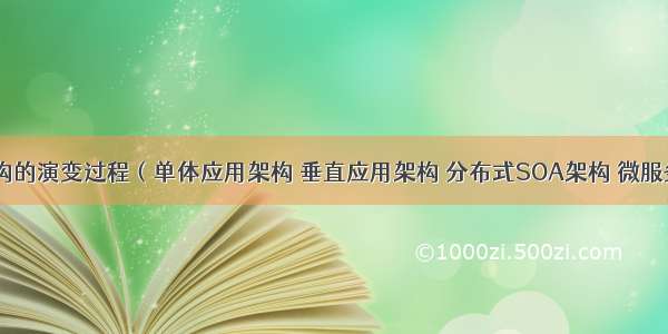 系统架构的演变过程（单体应用架构 垂直应用架构 分布式SOA架构 微服务架构）