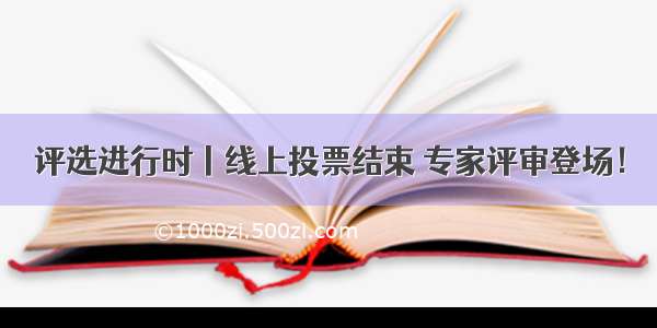 评选进行时丨线上投票结束 专家评审登场！