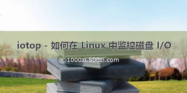 iotop - 如何在 Linux 中监控磁盘 I/O