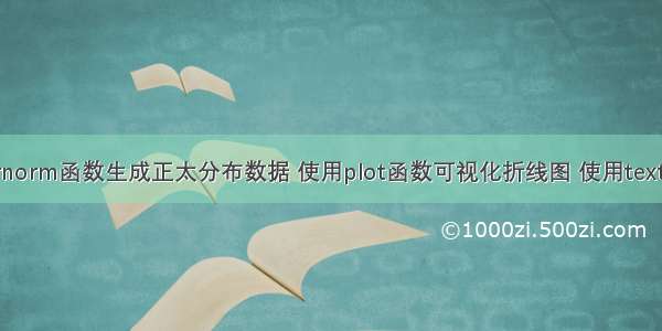 R语言使用rnorm函数生成正太分布数据 使用plot函数可视化折线图 使用text函数在可视