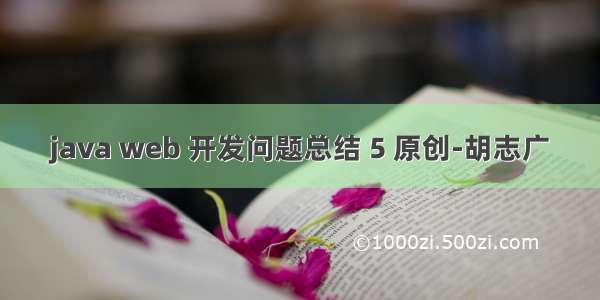 java web 开发问题总结 5 原创-胡志广