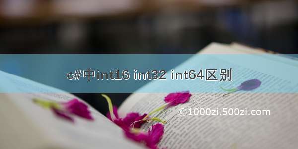 c#中int16 int32 int64区别