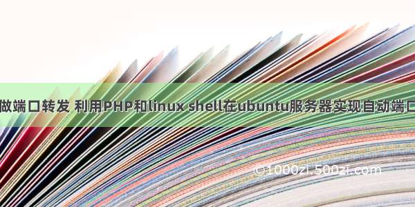 php做端口转发 利用PHP和linux shell在ubuntu服务器实现自动端口转发