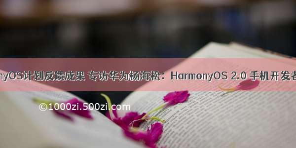 华为harmonyOS计划反馈成果 专访华为杨海松：HarmonyOS 2.0 手机开发者 Beta 版