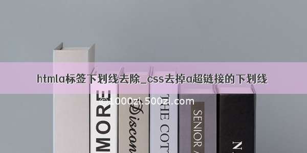 htmla标签下划线去除_css去掉a超链接的下划线