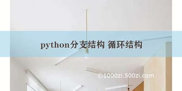 python分支结构 循环结构