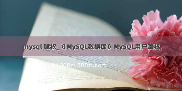 mysql 赋权_《MySQL数据库》MySQL用户赋权