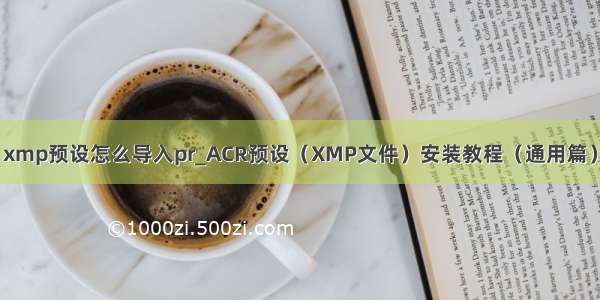xmp预设怎么导入pr_ACR预设（XMP文件）安装教程（通用篇）
