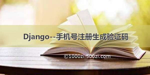 Django--手机号注册生成验证码