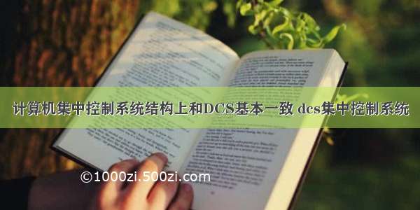 计算机集中控制系统结构上和DCS基本一致 dcs集中控制系统