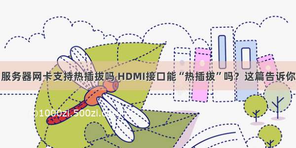 服务器网卡支持热插拔吗 HDMI接口能“热插拔”吗？这篇告诉你