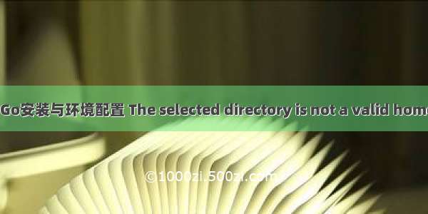 【Go系列】Go安装与环境配置 The selected directory is not a valid home for Go SDK