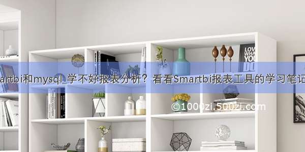 smartbi和mysql_学不好报表分析？看看Smartbi报表工具的学习笔记吧！