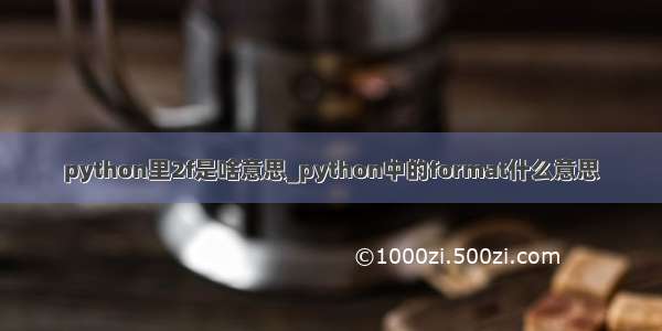 python里2f是啥意思_python中的format什么意思