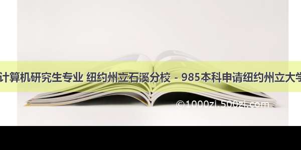 石溪分校 计算机研究生专业 纽约州立石溪分校 - 985本科申请纽约州立大学石溪分校