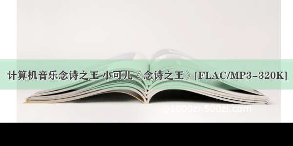 计算机音乐念诗之王 小可儿《念诗之王》[FLAC/MP3-320K]