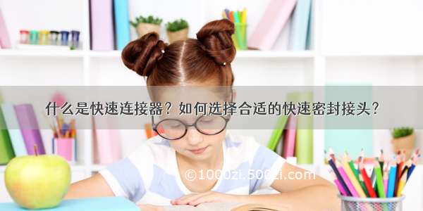 什么是快速连接器？如何选择合适的快速密封接头？