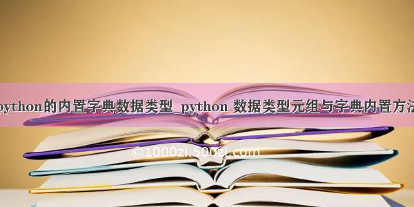 python的内置字典数据类型_python 数据类型元组与字典内置方法