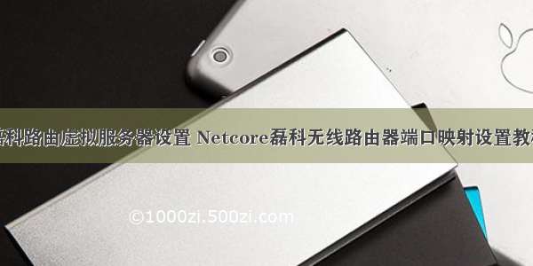 磊科路由虚拟服务器设置 Netcore磊科无线路由器端口映射设置教程