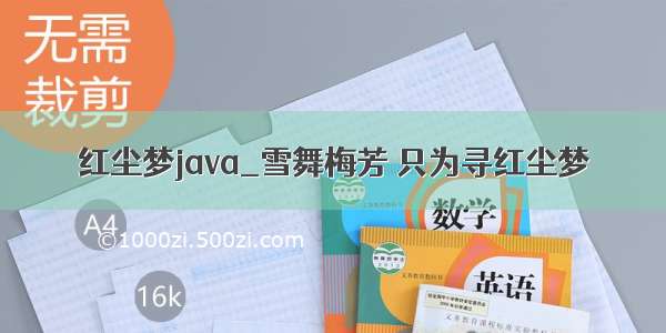 红尘梦java_雪舞梅芳 只为寻红尘梦