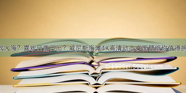 喜欢大海？喜欢日落日出？威尼斯海滩4K高清动态桌面壁纸你值得拥有！