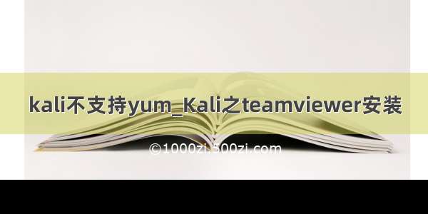 kali不支持yum_Kali之teamviewer安装