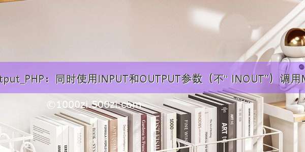 mysql inputoutput_PHP：同时使用INPUT和OUTPUT参数（不“ INOUT”）调用MySQL存储过程