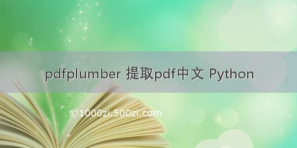 pdfplumber 提取pdf中文 Python