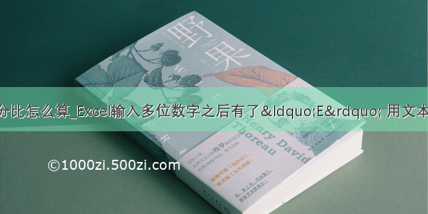 表格数字乘以百分比怎么算_Excel输入多位数字之后有了“E” 用文本格式一步到位 恢