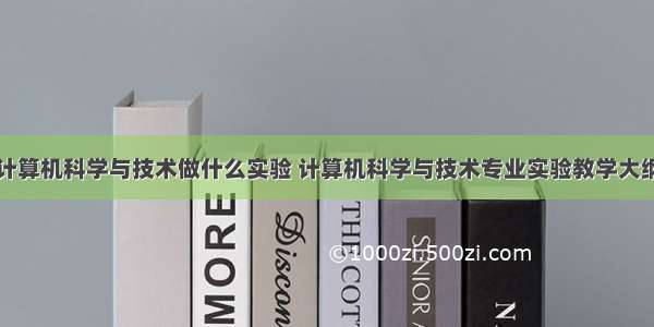 计算机科学与技术做什么实验 计算机科学与技术专业实验教学大纲