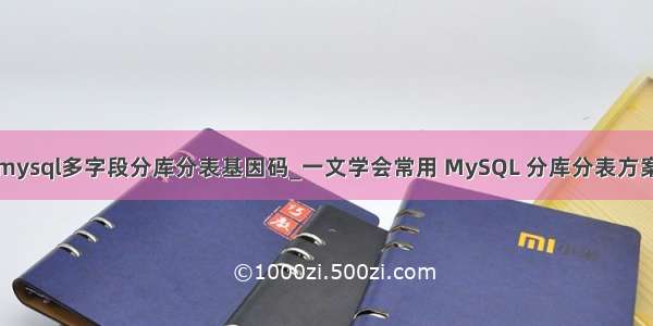 mysql多字段分库分表基因码_一文学会常用 MySQL 分库分表方案