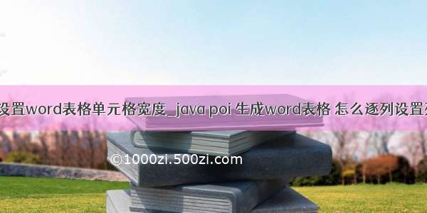 poi设置word表格单元格宽度_java poi 生成word表格 怎么逐列设置列宽