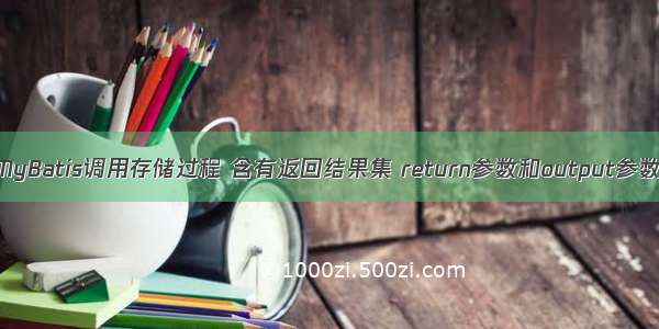 MyBatis调用存储过程 含有返回结果集 return参数和output参数