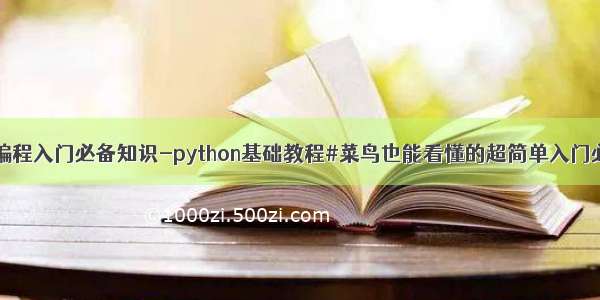 python编程入门必备知识-python基础教程#菜鸟也能看懂的超简单入门必备知识