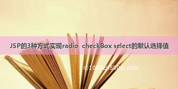 JSP的3种方式实现radio  checkBox select的默认选择值