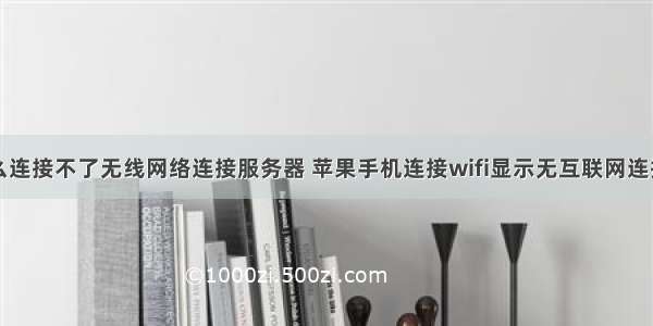 苹果手机怎么连接不了无线网络连接服务器 苹果手机连接wifi显示无互联网连接怎么办？...