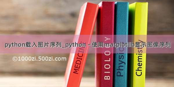 python载入图片序列_python – 使用matplotlib显示图像序列