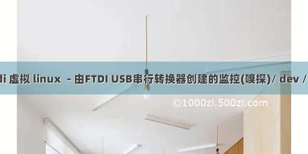 linux ftdi 虚拟 linux  – 由FTDI USB串行转换器创建的监控(嗅探)/ dev / ttyUSB0