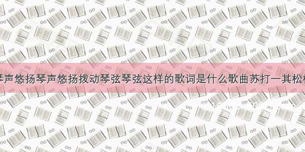 琴声悠扬琴声悠扬拨动琴弦琴弦这样的歌词是什么歌曲苏打一其松松