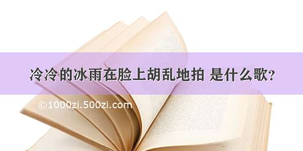 冷冷的冰雨在脸上胡乱地拍 是什么歌？