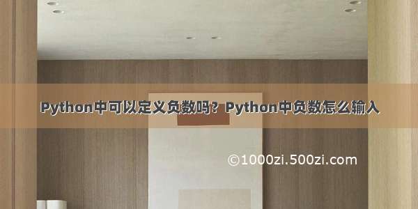 Python中可以定义负数吗？Python中负数怎么输入