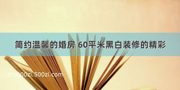 简约温馨的婚房 60平米黑白装修的精彩