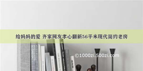 给妈妈的爱 齐家网友孝心翻新56平米现代简约老房