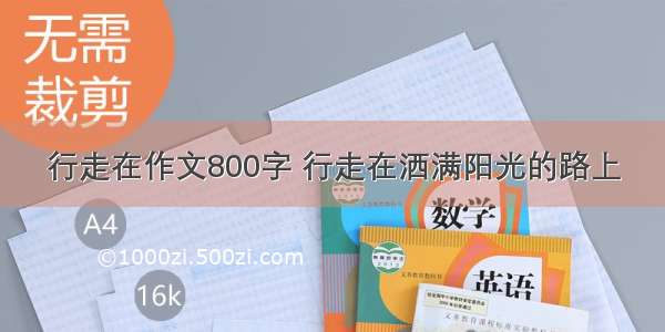 行走在作文800字 行走在洒满阳光的路上