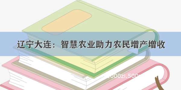 辽宁大连：智慧农业助力农民增产增收