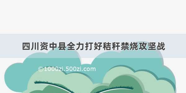 四川资中县全力打好秸秆禁烧攻坚战